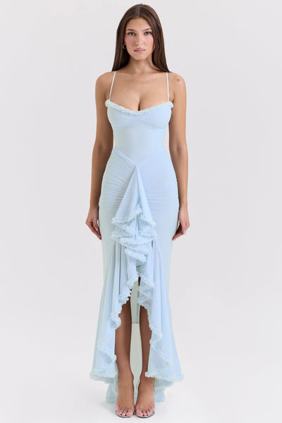 Gabbi | Mesh Ruffled Front Gown