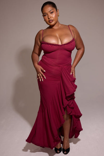 Gabbi | Mesh Ruffled Front Gown