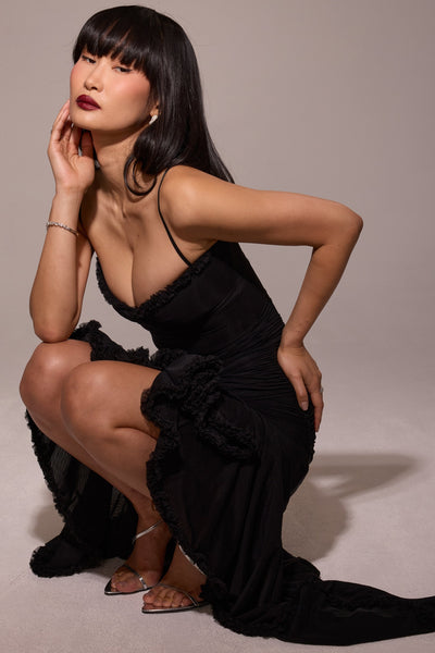 Gabbi | Mesh Ruffled Front Gown