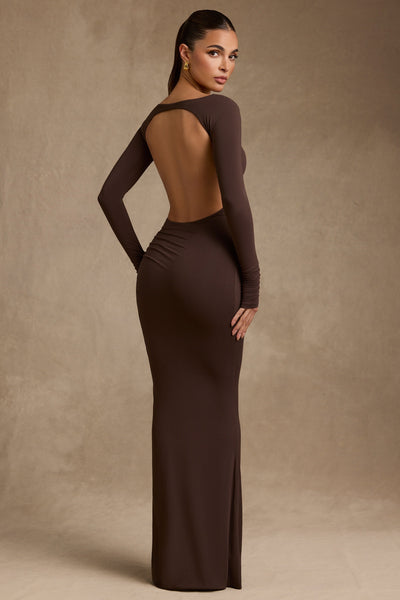 Regine | Modal Ruched Backless Maxi Dress