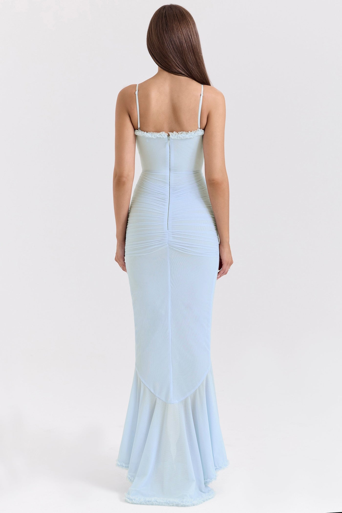 Gabbi | Mesh Ruffled Front Gown