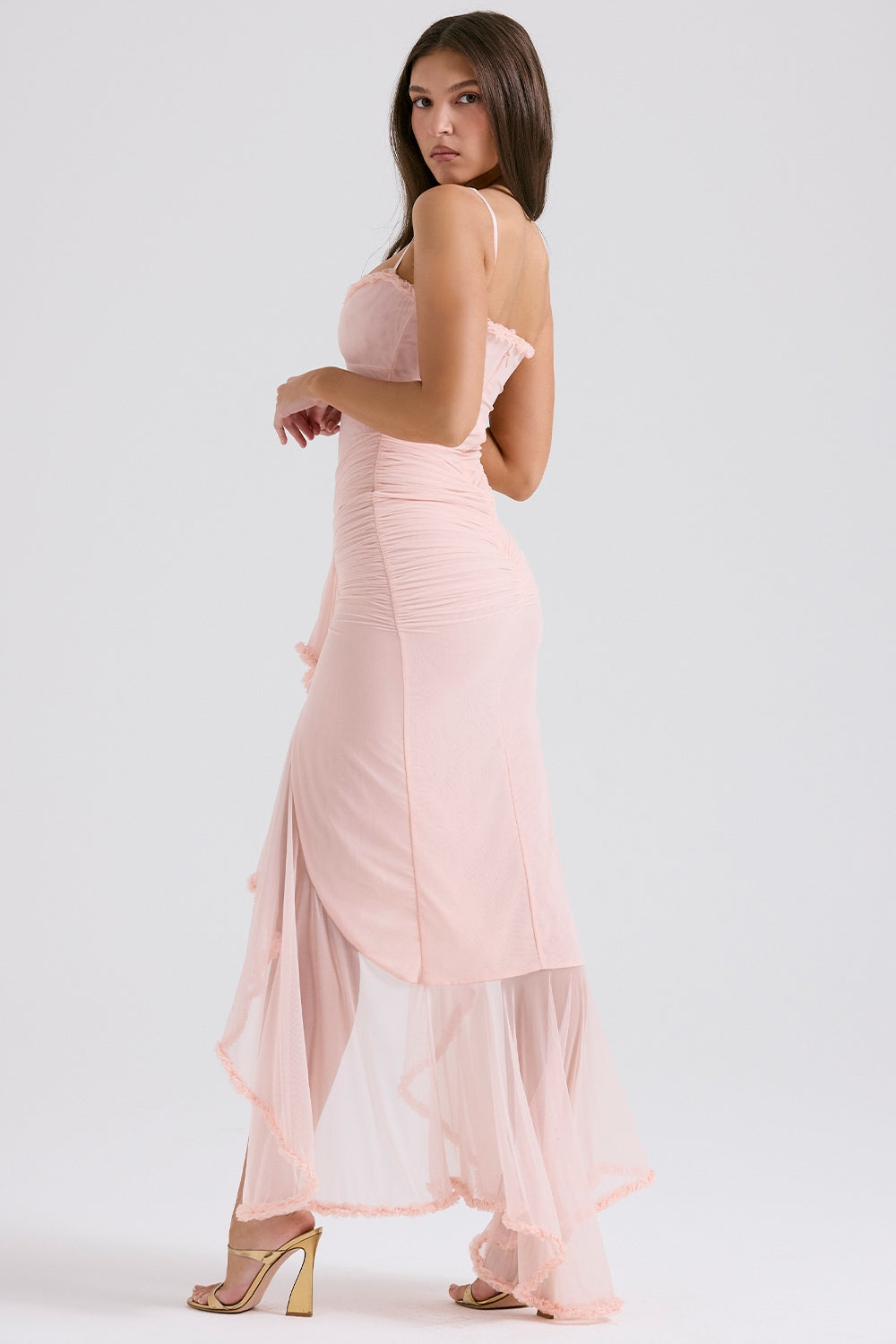 Gabriella | Ruffled Front Gown Maxi Dress