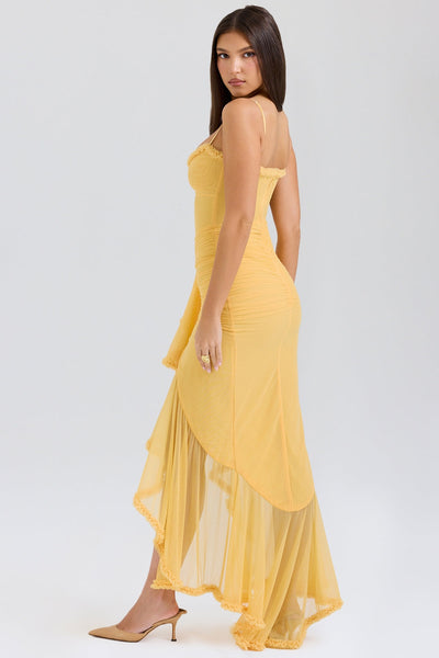 Gabbi | Mesh Ruffled Front Gown