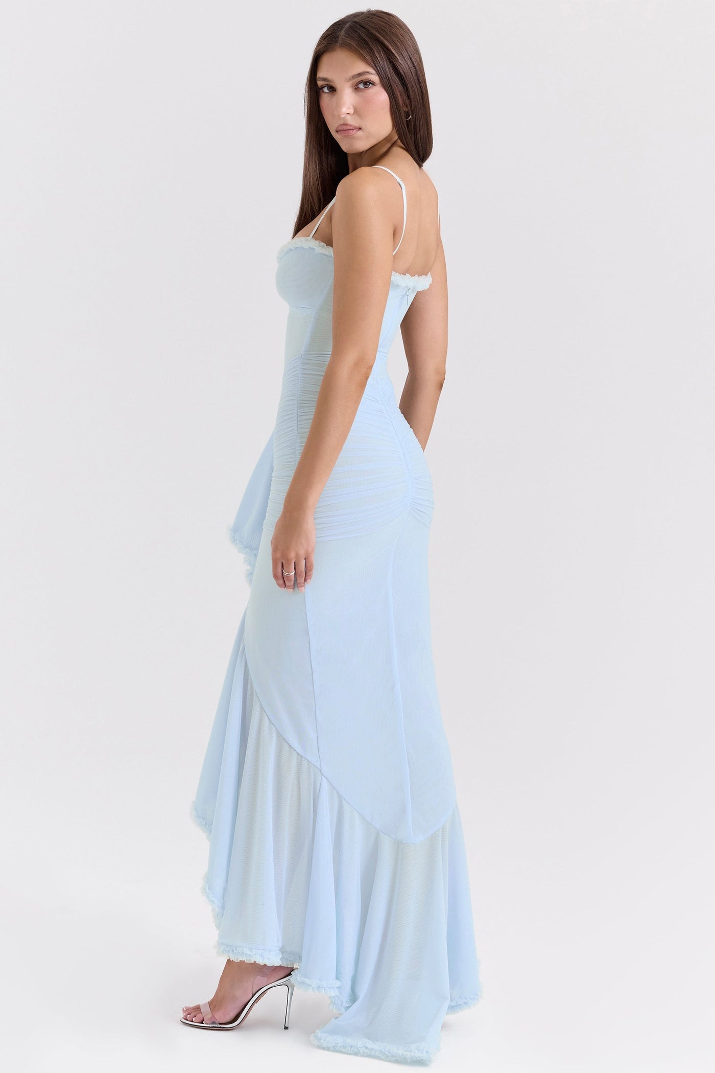 Gabbi | Mesh Ruffled Front Gown