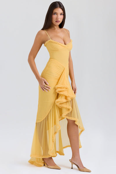 Gabbi | Mesh Ruffled Front Gown