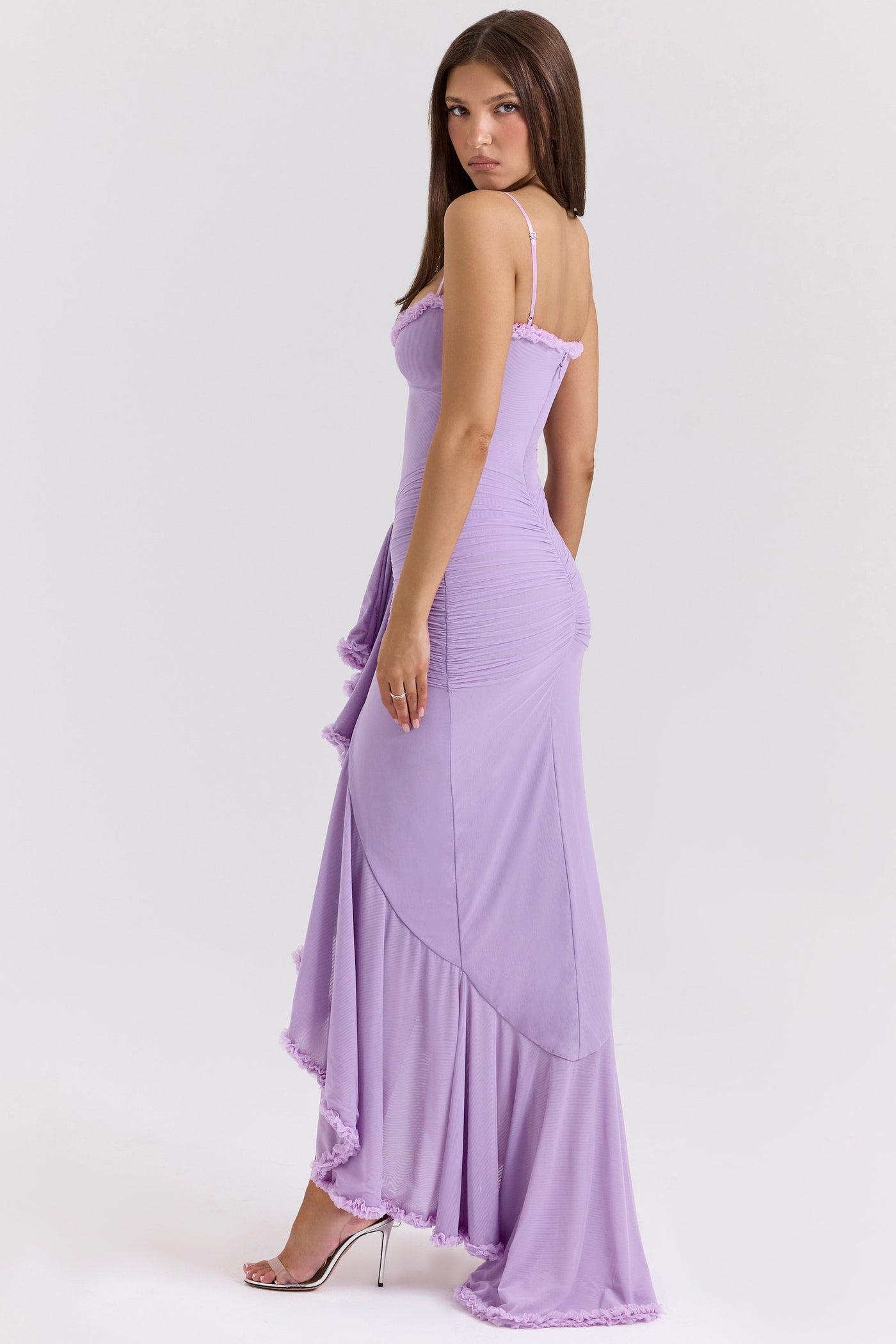 Gabbi | Mesh Ruffled Front Gown
