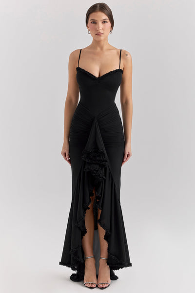 Gabbi | Mesh Ruffled Front Gown