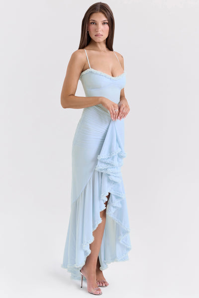 Gabbi | Mesh Ruffled Front Gown