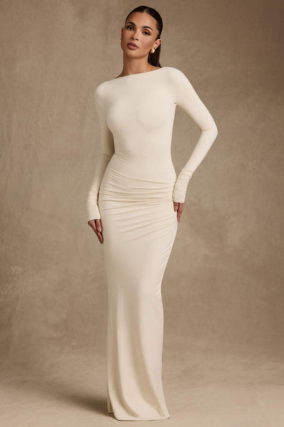 Regine | Modal Ruched Backless Maxi Dress