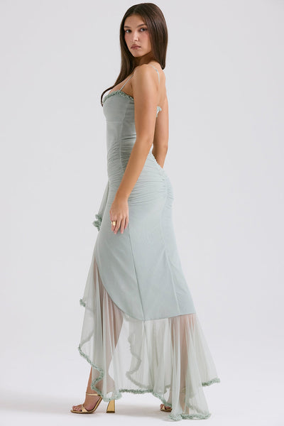 Gabriella | Ruffled Front Gown Maxi Dress