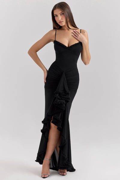 Gabbi | Mesh Ruffled Front Gown