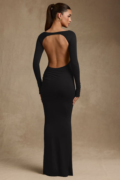 Regine | Modal Ruched Backless Maxi Dress